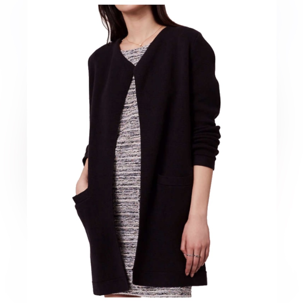 Special piece! NWOT Loft Coatigan cardigan coat black medium petite large MP LP